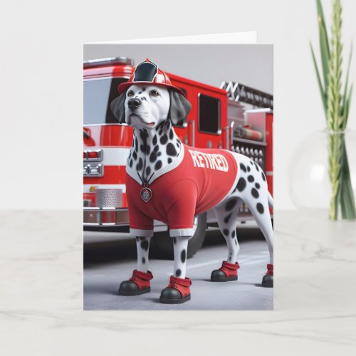 Firefighter Dalmation Wearing a Retired Shirt