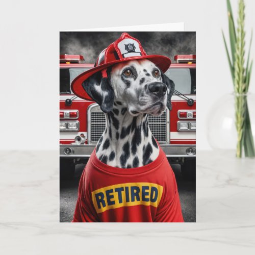 Firefighter Dalmation Wearing a Retired Shirt