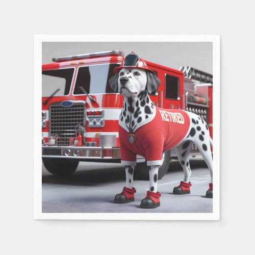 Firefighter Dalmation Wearing a Retired Shirt
