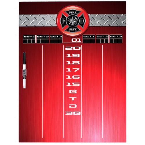Firefighter Darts Scoreboard Dry Erase Board