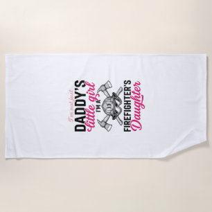 Firefighter Daughter Quote Vector Shirt Design_1 Beach Towel