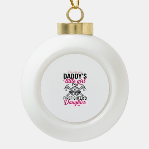 Firefighter Daughter Quote Vector Shirt Design_1 Ceramic Ball Christmas Ornament