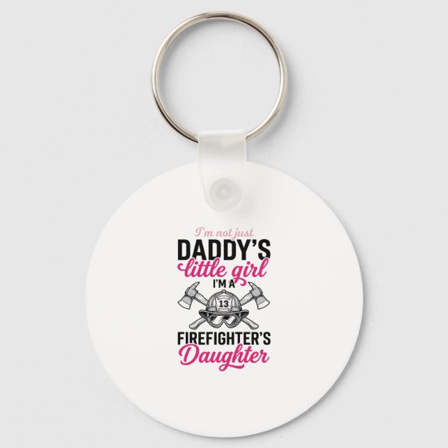 Firefighter Daughter Quote Vector Shirt Design_1 Keychain (Front)