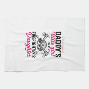 Firefighter Daughter Quote Vector Shirt Design_1 Kitchen Towel