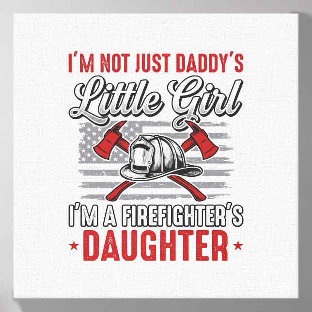 Firefighter Daughter Vintage Canvas Photo Tile (Front Set)