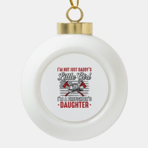 Firefighter Daughter Vintage Ceramic Ball Christmas Ornament