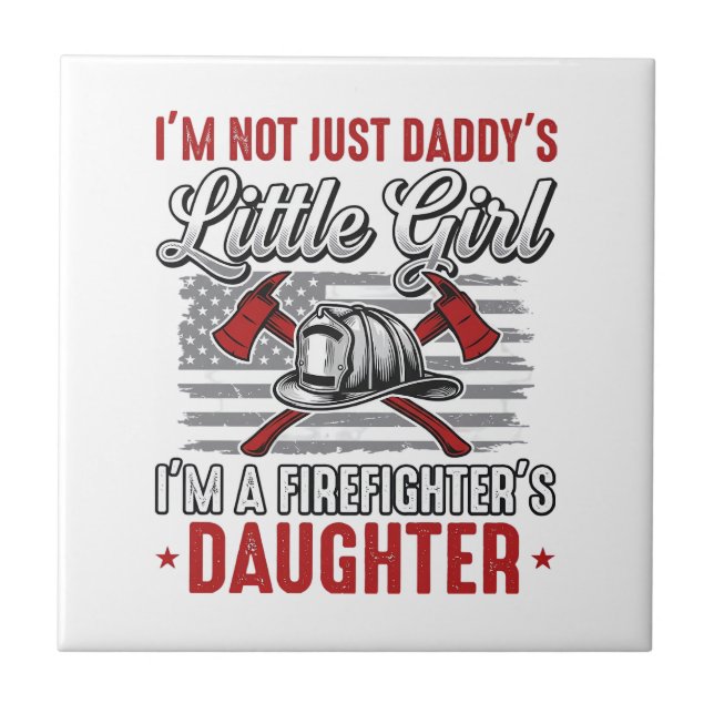 Firefighter Daughter Vintage Ceramic Tile (Front)