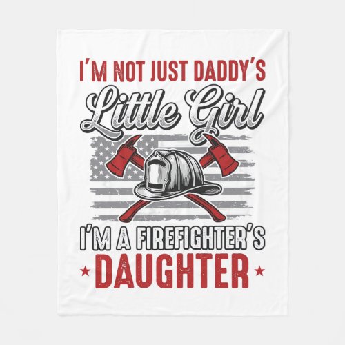 Firefighter Daughter Vintage Fleece Blanket