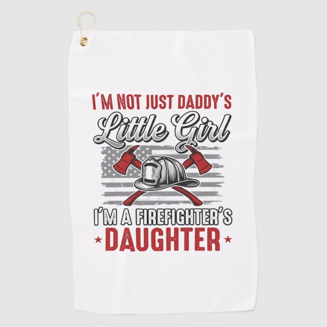 Firefighter Daughter Vintage Golf Towel (Front)