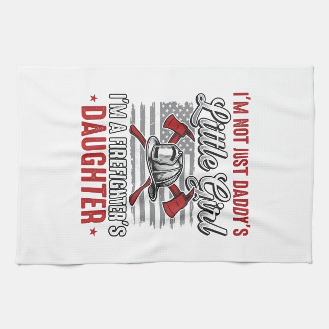 Firefighter Daughter Vintage Kitchen Towel (Horizontal)