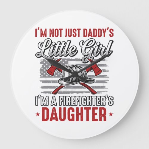 Firefighter Daughter Vintage Large Clock