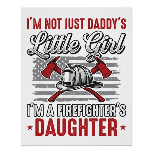 Firefighter Daughter Vintage Poster