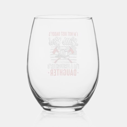 Firefighter Daughter Vintage Stemless Wine Glass