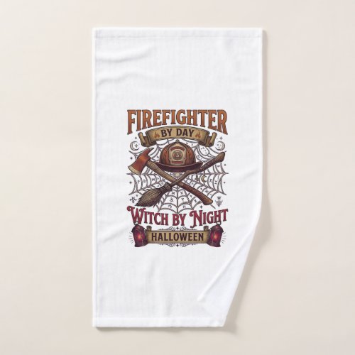 Firefighter Day Witch Night Halloween Helmet Axe B Hand Towel