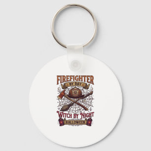 Firefighter Day Witch Night Halloween Helmet Axe B Keychain