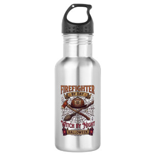 Firefighter Day Witch Night Halloween Helmet Axe B Stainless Steel Water Bottle