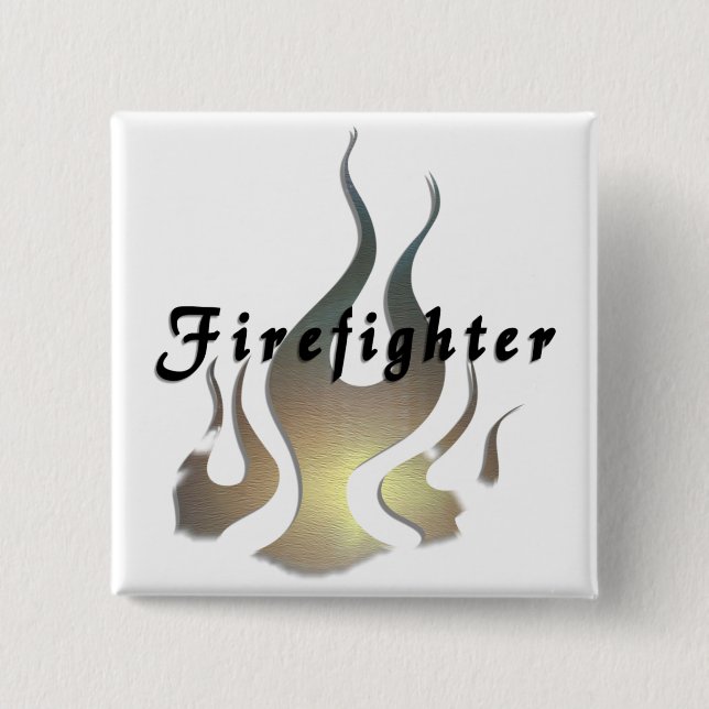 Firefighter Decal Pinback Button (Front)