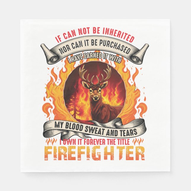 Firefighter Deer Napkins (Front)