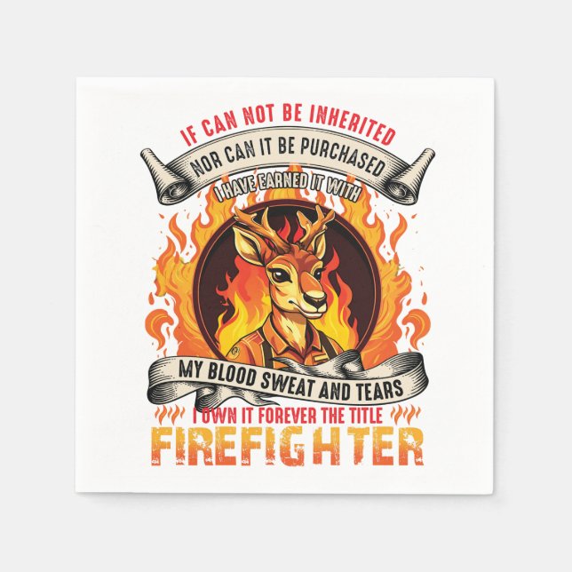 Firefighter Deer Napkins (Front)