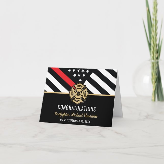 Firefighter Department Fire Academy Graduation Card (Front)