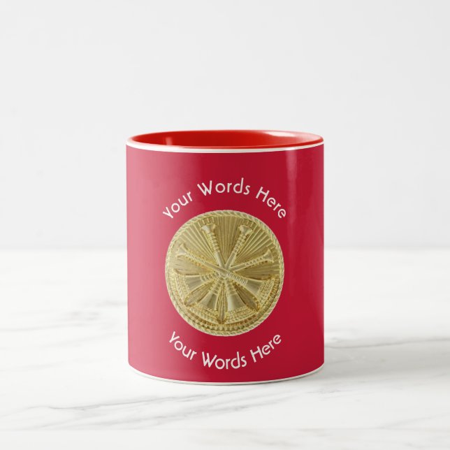 Firefighter Deputy Chief Gold Medallion Two-Tone Coffee Mug (Center)