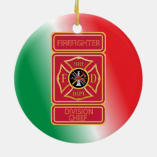 Firefighter Division Chief Custom Ceramic Ornament