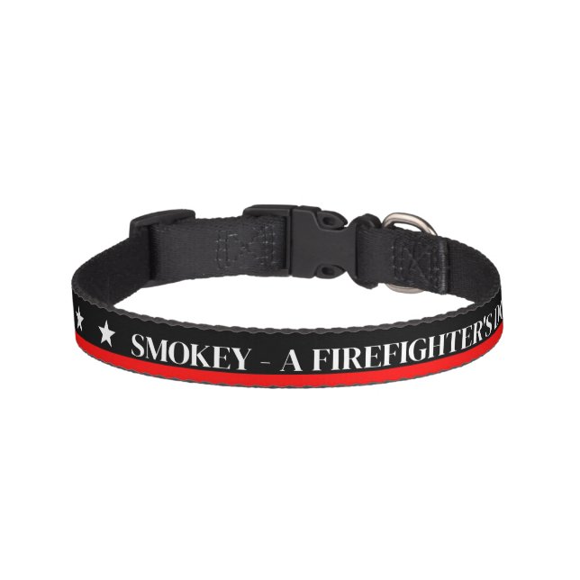 Firefighter Dog Collar with Name (Front)