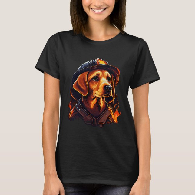 Firefighter Dog Fireman Helmet Firefighter Dog Boy T-Shirt (Front)