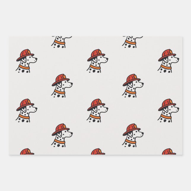 Firefighter Dog Gift Wrap (Front)