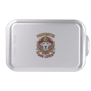 Firefighter Dog Lover Dalmatian Fire Helmet Axes F Cake Pan
