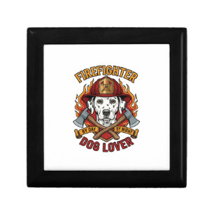 Firefighter Dog Lover Dalmatian Fire Helmet Axes F Gift Box