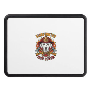 Firefighter Dog Lover Dalmatian Fire Helmet Axes F Hitch Cover