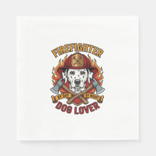 Firefighter Dog Lover Dalmatian Fire Helmet Axes F Napkins