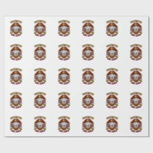 Firefighter Dog Lover Dalmatian Fire Helmet Axes F Wrapping Paper
