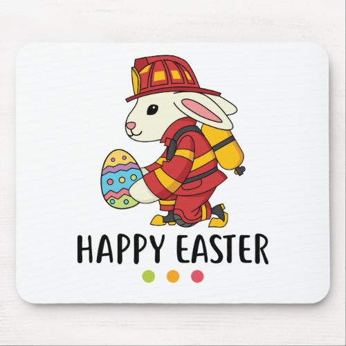 Firefighter Easter Bunny Mouse Pad