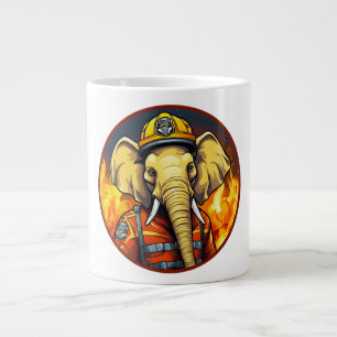 Firefighter elephant giant coffee mug