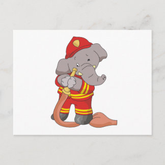 Firefighter Elephant Tshirts and Gifts Postcard