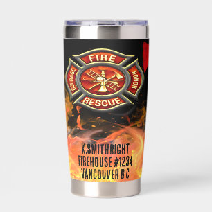 Firefighter Emblem Axe Courage Honor Insulated Tumbler