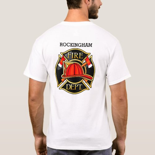 Firefighter Emblem Red and Black T_Shirt