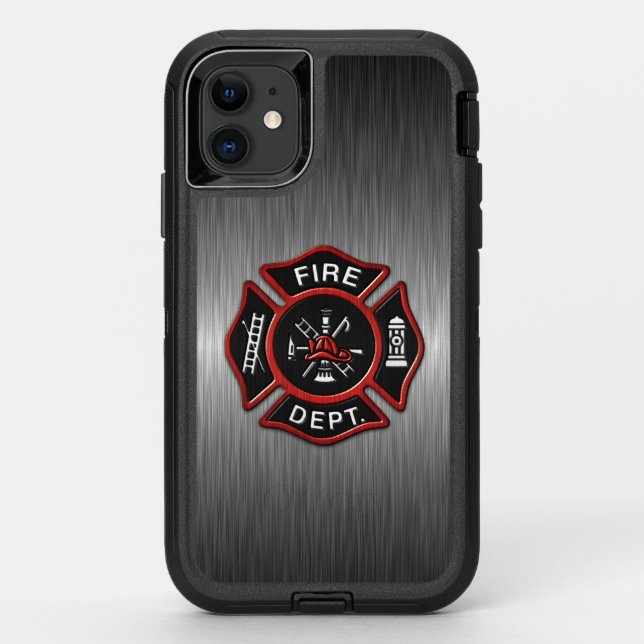 Firefighter Emblem Red Otterbox iPhone Case (Back)