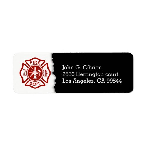 Firefighter Emblem  Return Address Label