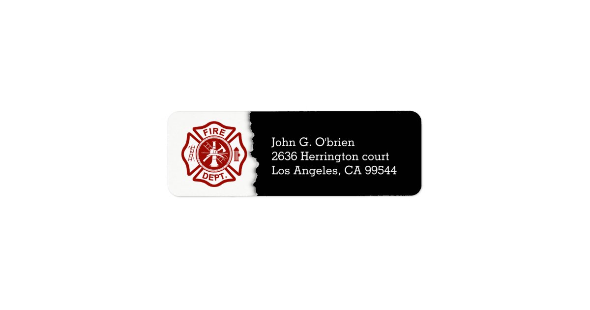 Firefighter Emblem | Return Address Label | Zazzle