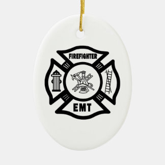 Firefighter EMT Ceramic Ornament