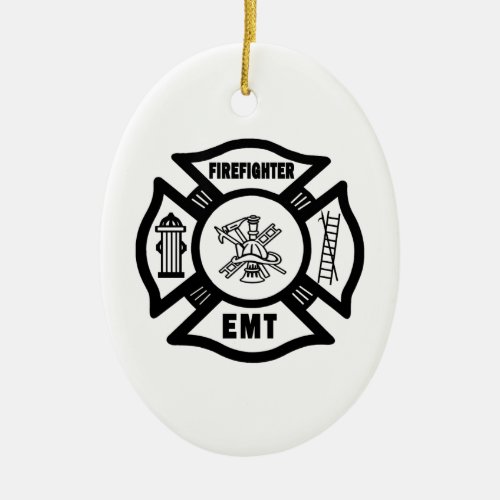 Firefighter EMT Ceramic Ornament