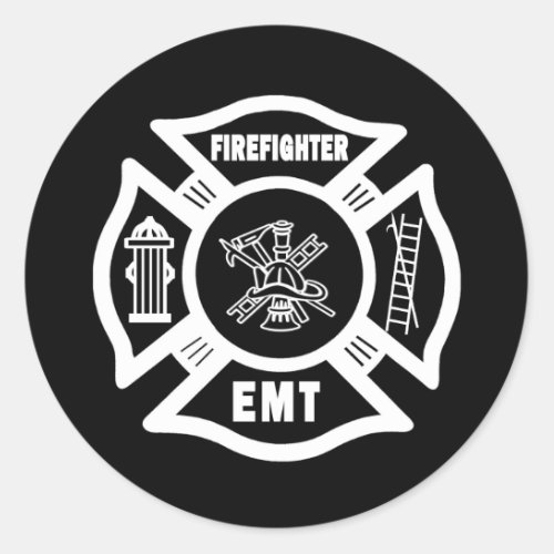 Firefighter EMT Classic Round Sticker