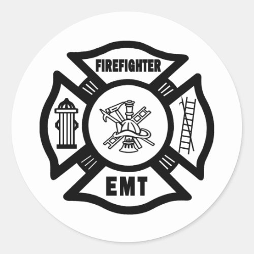 Firefighter EMT Classic Round Sticker