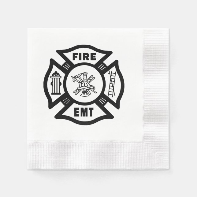 Firefighter EMT Paper Napkins (Front)