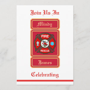 Firefighter EMT Rescue Wedding Invitation