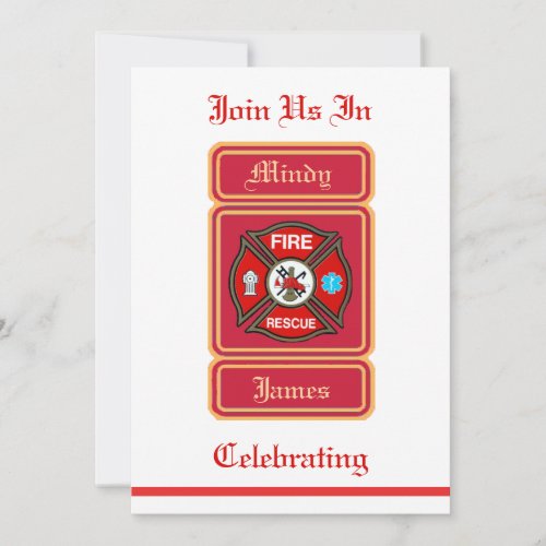 Firefighter EMT Rescue Wedding Invitation