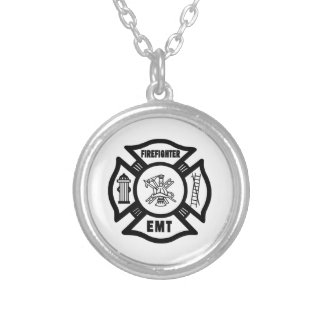 Firefighter EMT Silver Plated Necklace